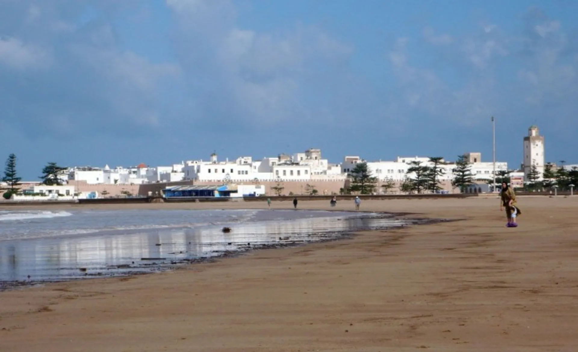 Essaouira Beach With The Fortified City
