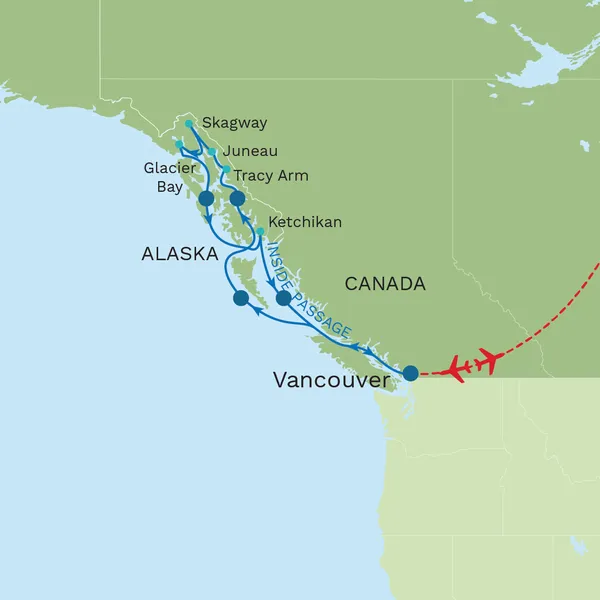 Alaskan Coastal Cruise Map