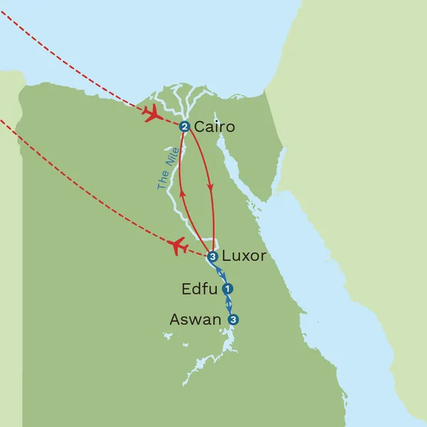 Egypt: The Majestic Nile MS Royal Viking Map