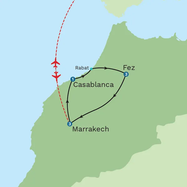 Imperial Cities of Morocco - Private Tour Map