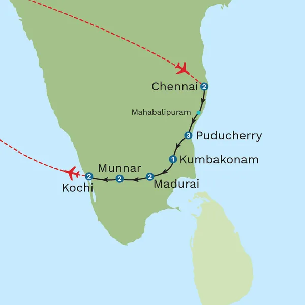 Sacred South India Map