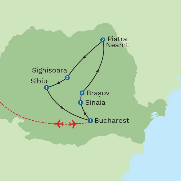 Grand Tour of Romania Map