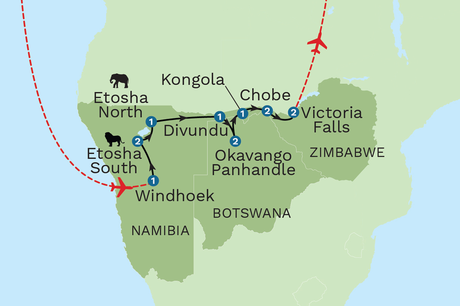 GABRIELLE BUGEAUD POSITIVELY カナダ産AOR Namibia, the Okavango and Victoria Falls with Okavango Delta