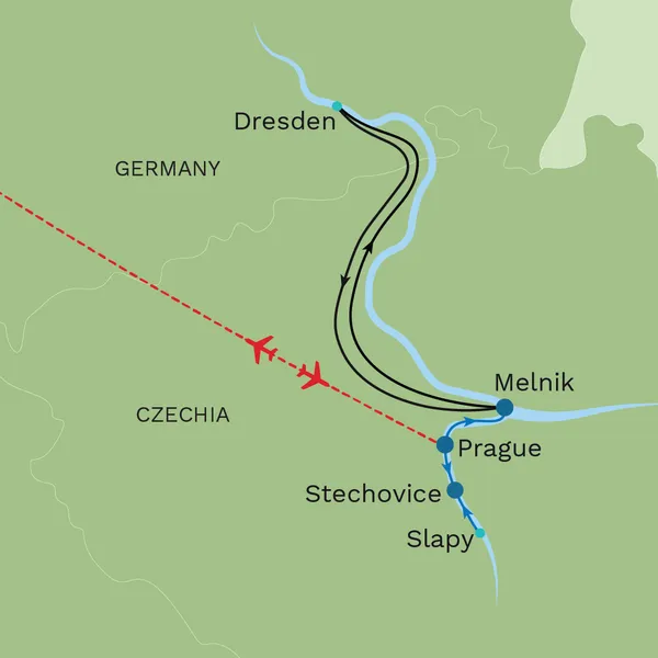 Prague, Bohemia and the Elegant Elbe Map