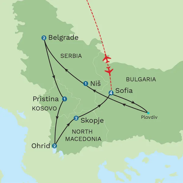 Journey through the Balkans Map