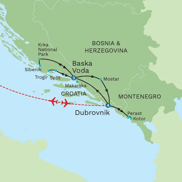 Croatia and Montenegro Map