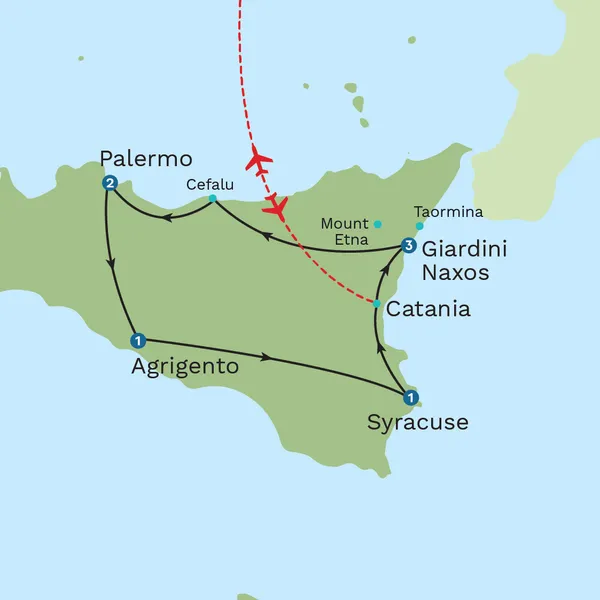 Classical Sicily with Malta City Stay Map