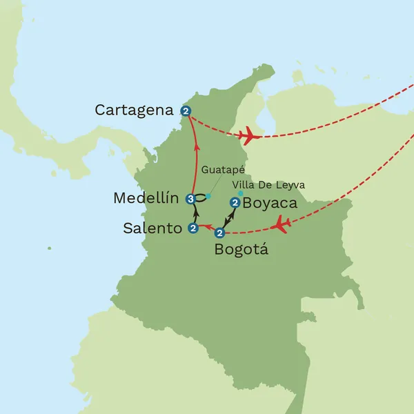 Colourful Colombia Map