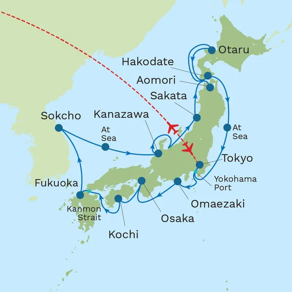 Japan Odyssey Cruise via Omaezaki Map