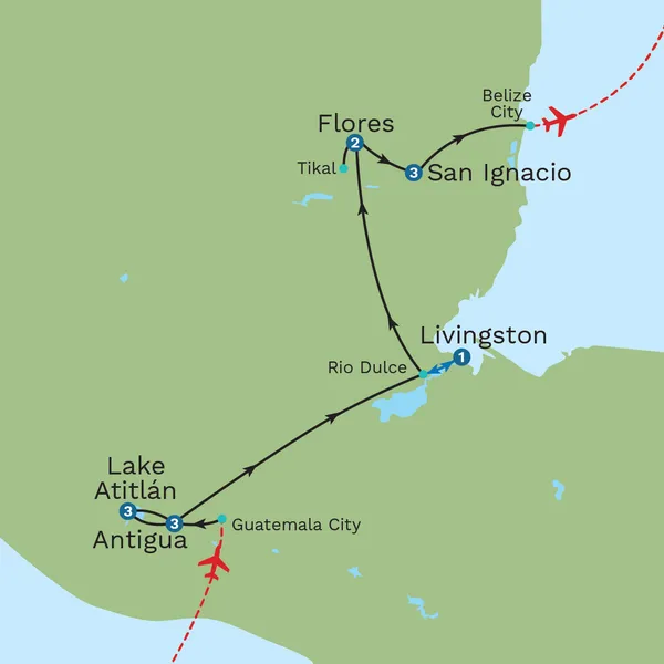 Guatemala and Belize: Lands of the Maya Map