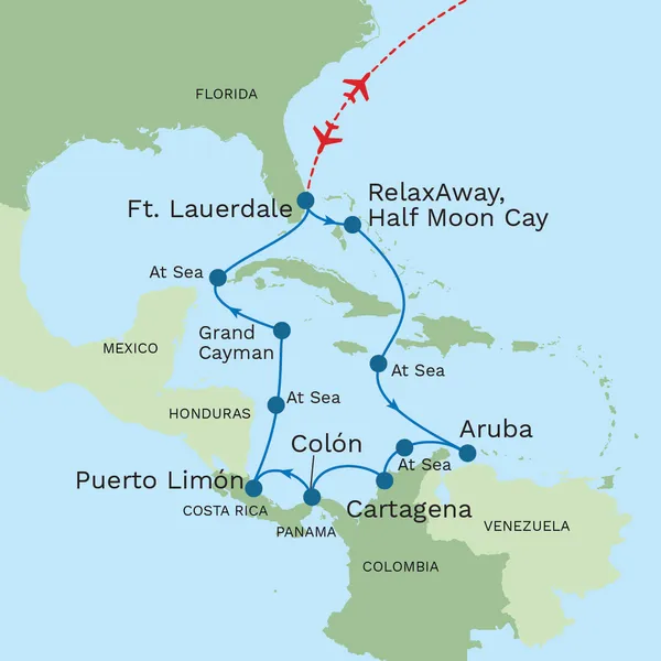 Caribbean Voyage: Costa Rica, Colombia & The Panama Canal Map