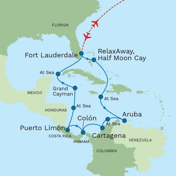 Caribbean Voyage: Costa Rica, Colombia & The Panama Canal Map