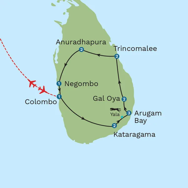 Sri Lanka's Sacred East Coast Map