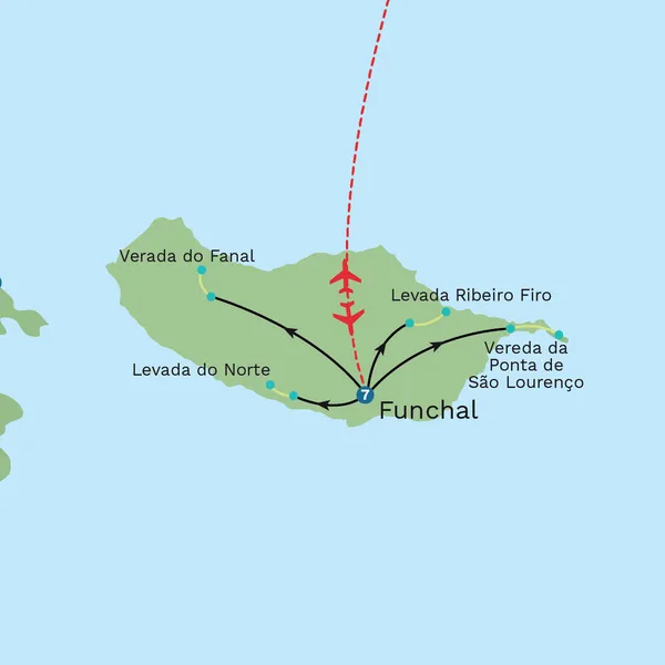 Walking Madeira's Levadas with Funchal Stay - Private Tour Map